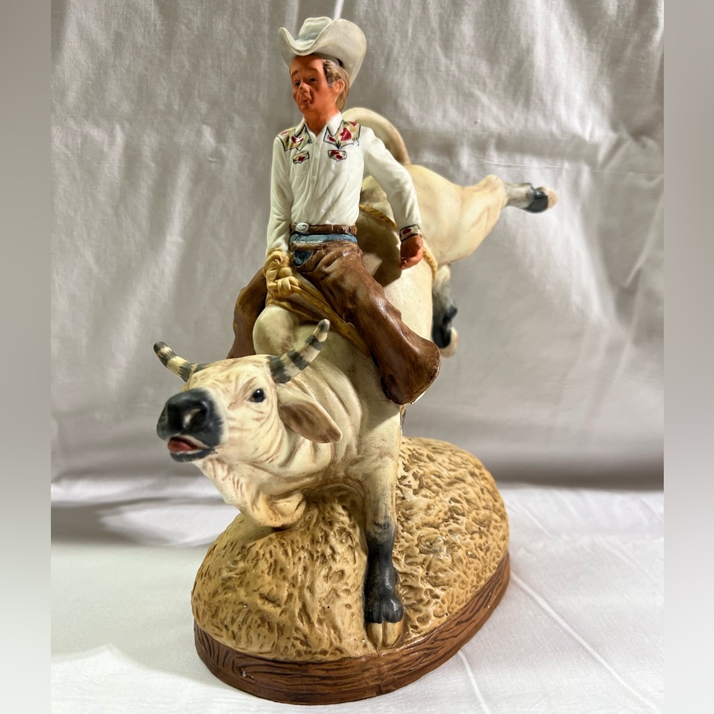 Vintage “Ski Country Cowboy on Bull” Decanter (Full Size)